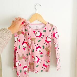 Carters Pink Santa Pajamas